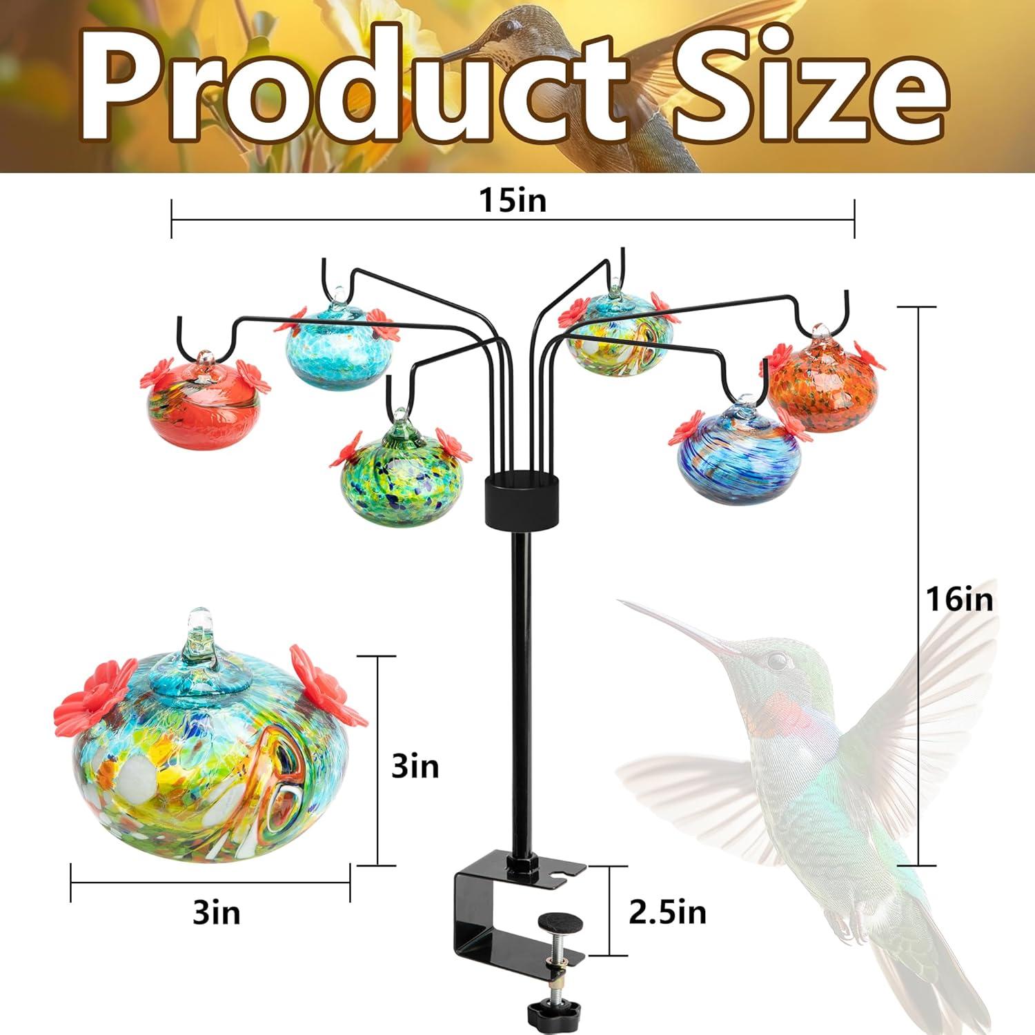 Alimentador de Colibrí DECOHS de Vidrio Soplado 98.4 ml