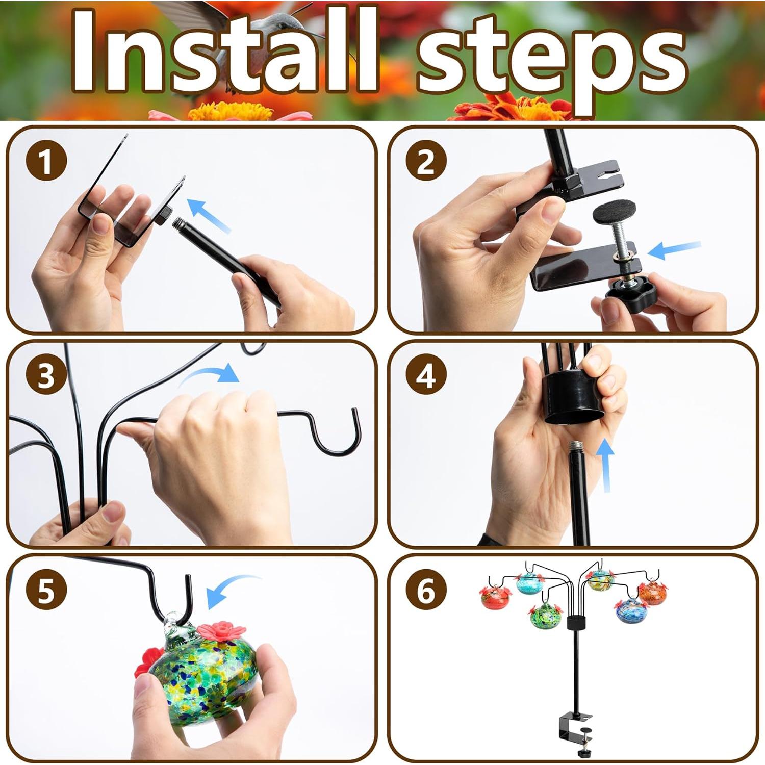 Alimentador de Colibrí DECOHS de Vidrio Soplado 98.4 ml