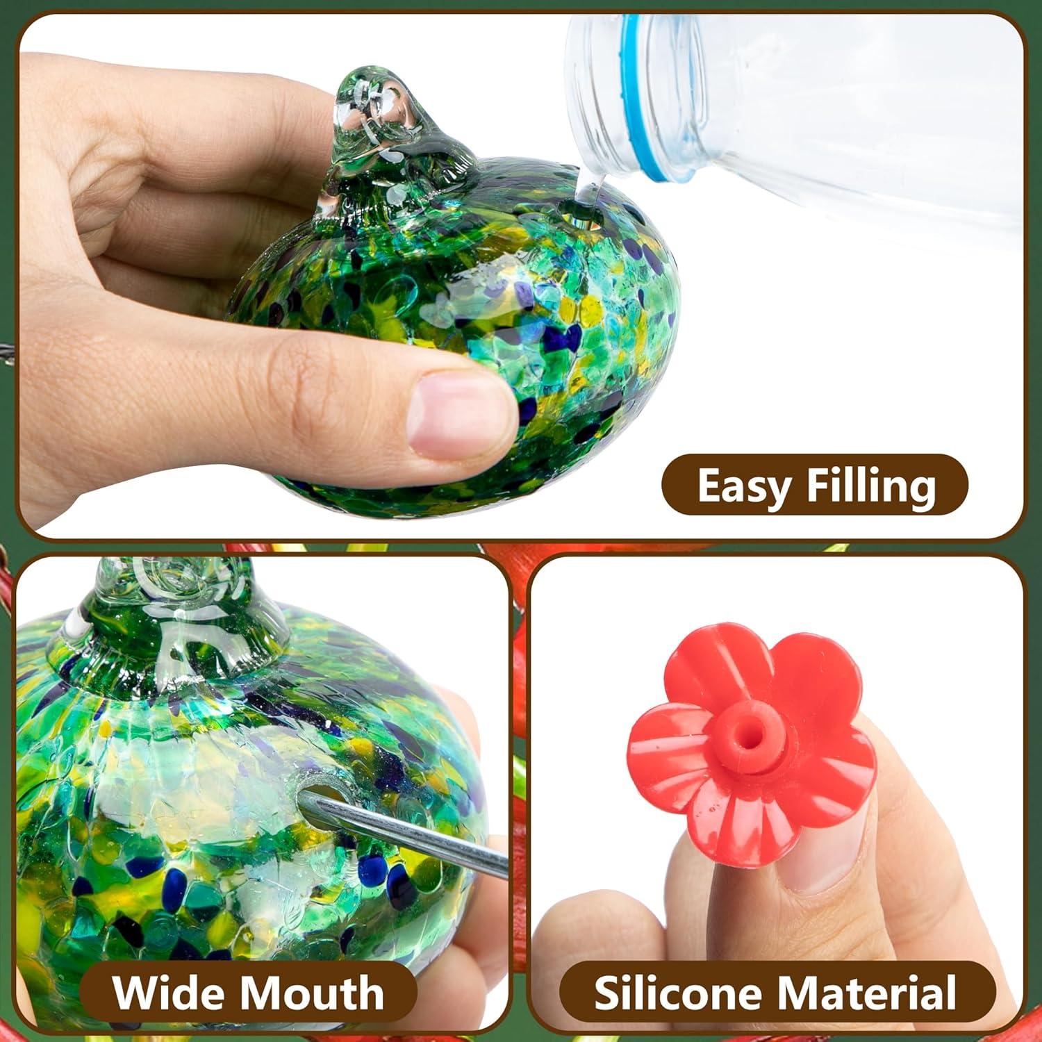 Alimentador de Colibrí DECOHS de Vidrio Soplado 98.4 ml