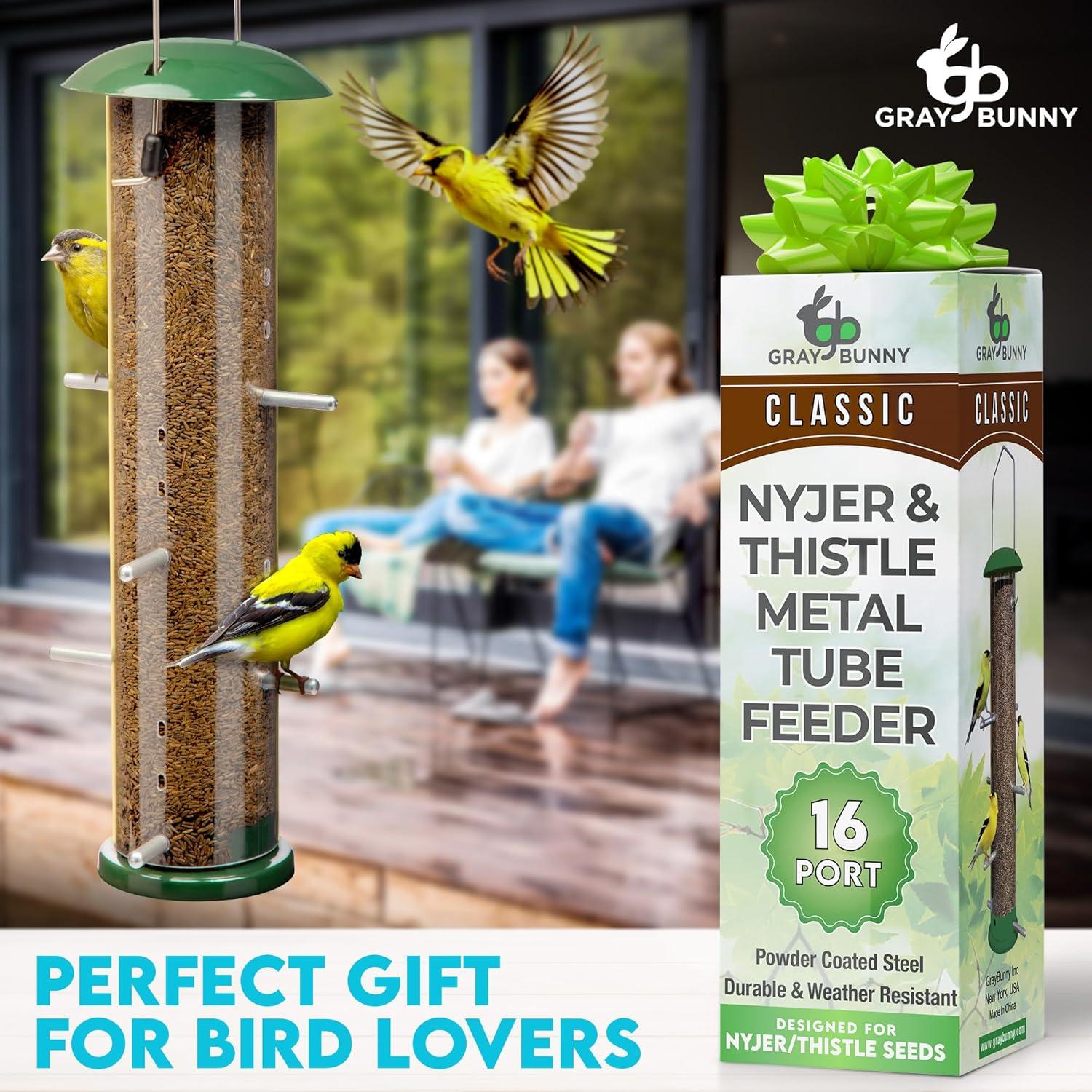 Comedero Colgante para Jilgueros Gray Bunny 16 Puertos 0.91kg