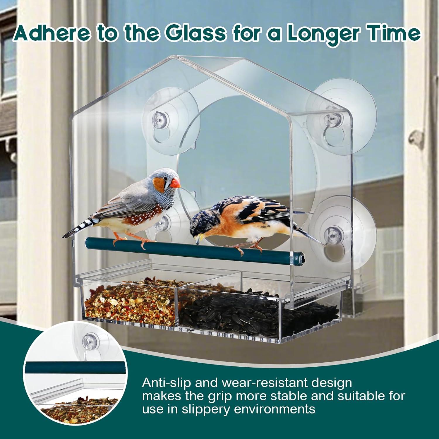 Comedero de Aves de Ventana NICECHEF 15.2x17.8 cm Blanco