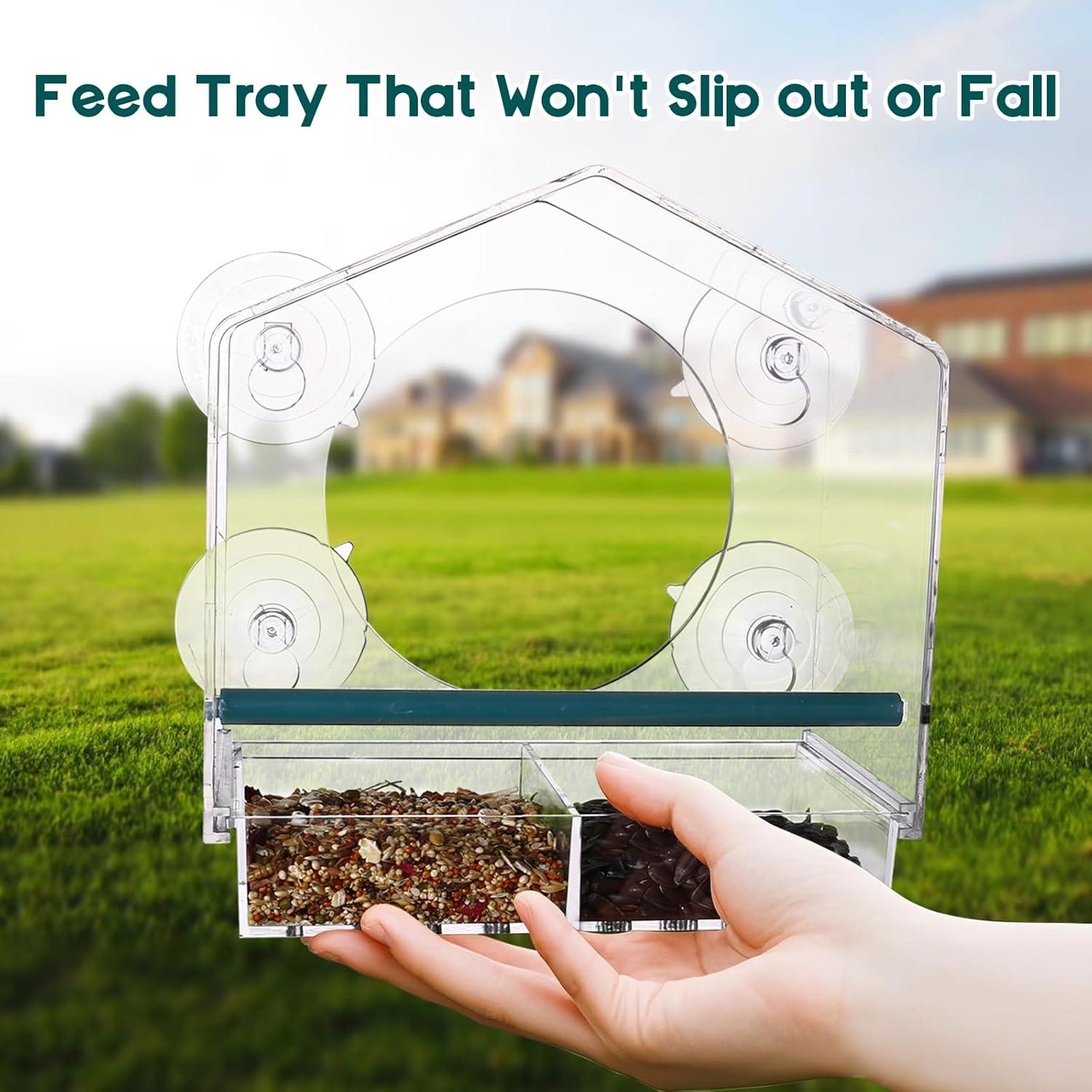 Comedero de Aves de Ventana NICECHEF 15.2x17.8 cm Blanco