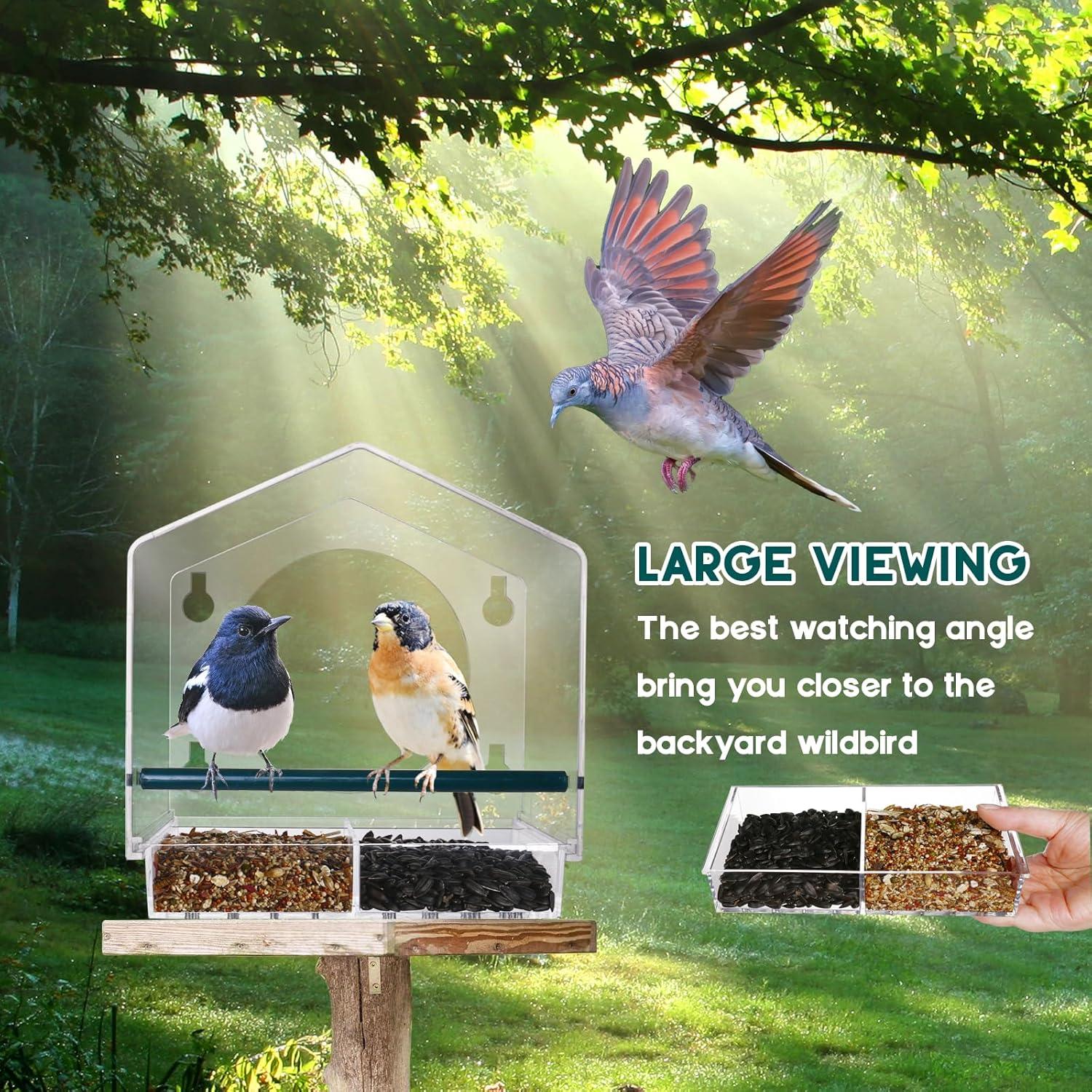 Comedero de Aves de Ventana NICECHEF 15.2x17.8 cm Blanco