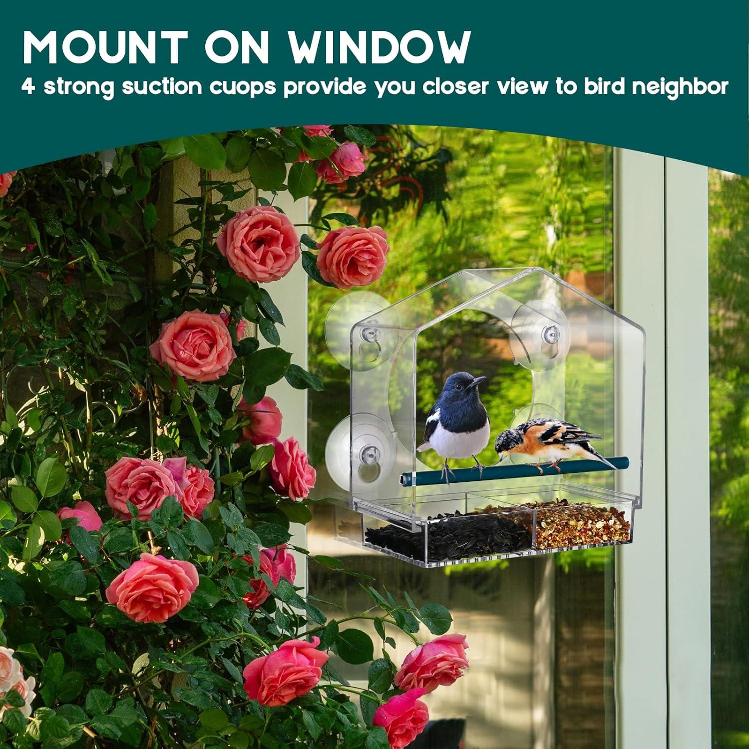 Comedero de Aves de Ventana NICECHEF 15.2x17.8 cm Blanco