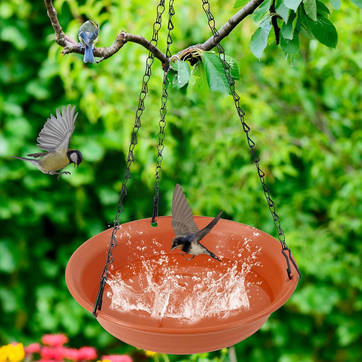 Baño de Aves Colgante Afrine 30.48 cm Terracota Exterior