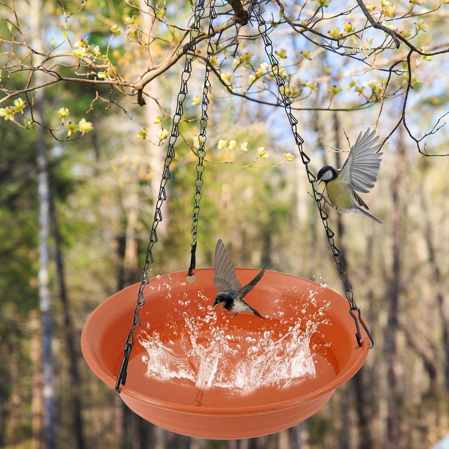 Baño de Aves Colgante Afrine 30.48 cm Terracota Exterior