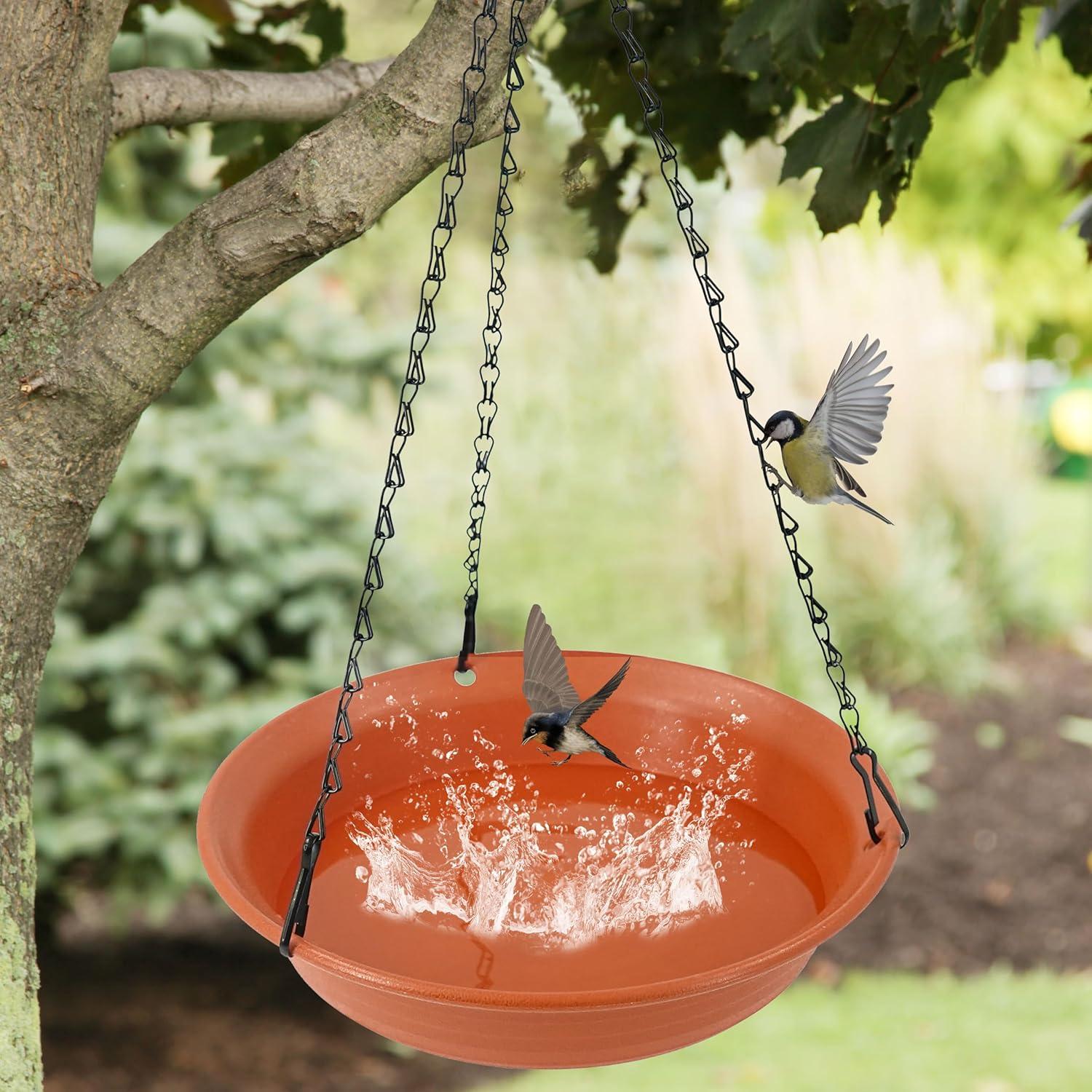 Baño de Aves Colgante Afrine 30.48 cm Terracota Exterior