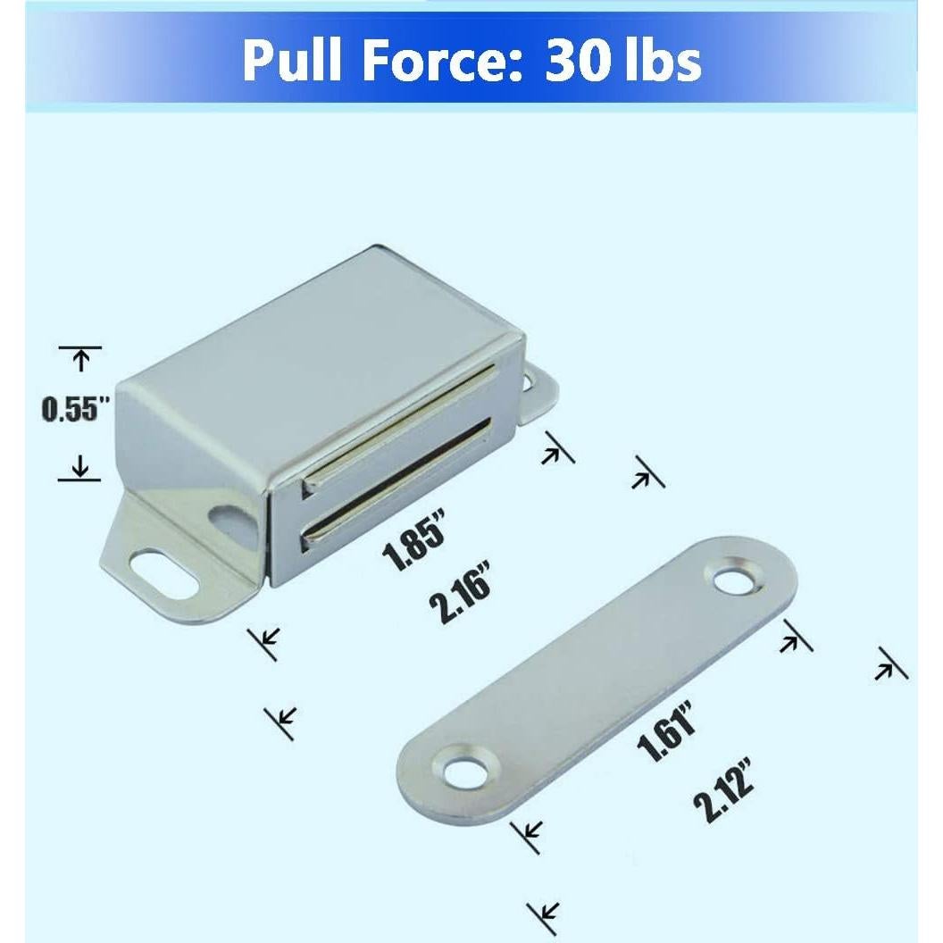 Cierre de Puerta Magnético WOOCH 30lb Acero Inoxidable 4-Pack
