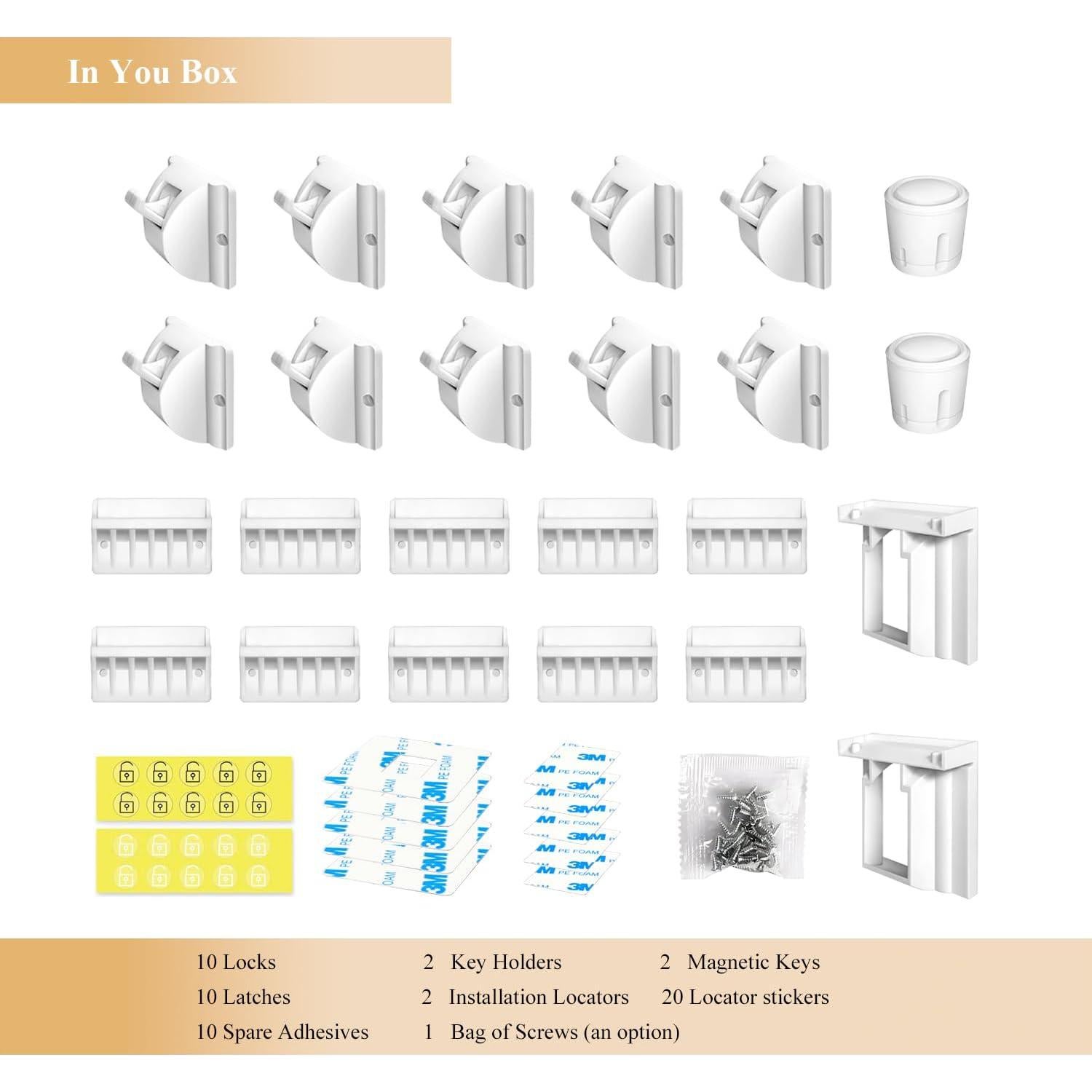Candados Magnéticos para Gabinetes DOMILE - 10 Piezas Seguridad Infantil