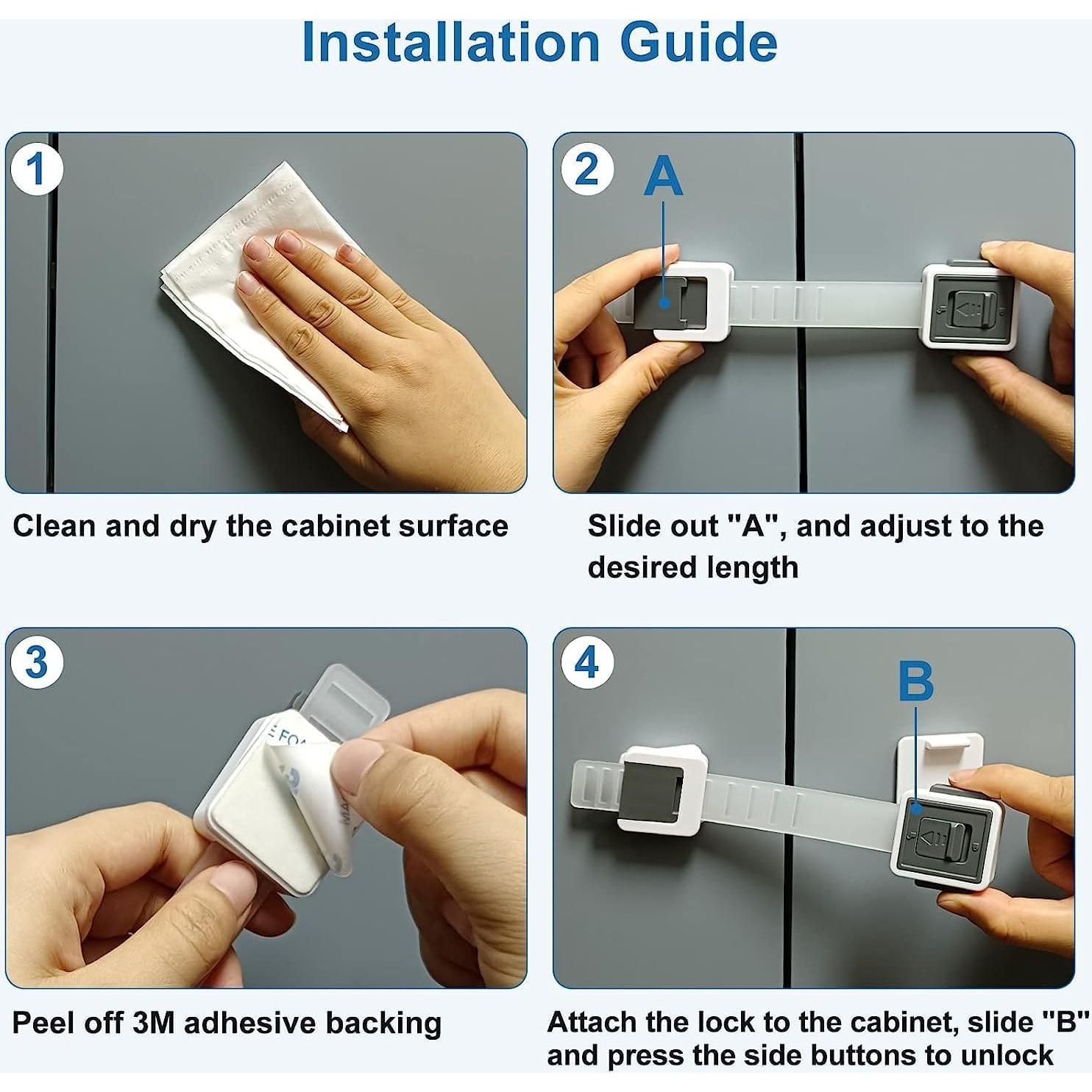 Juego de 6 Cerraduras de Seguridad para Niños - Correas Ajustables 3M