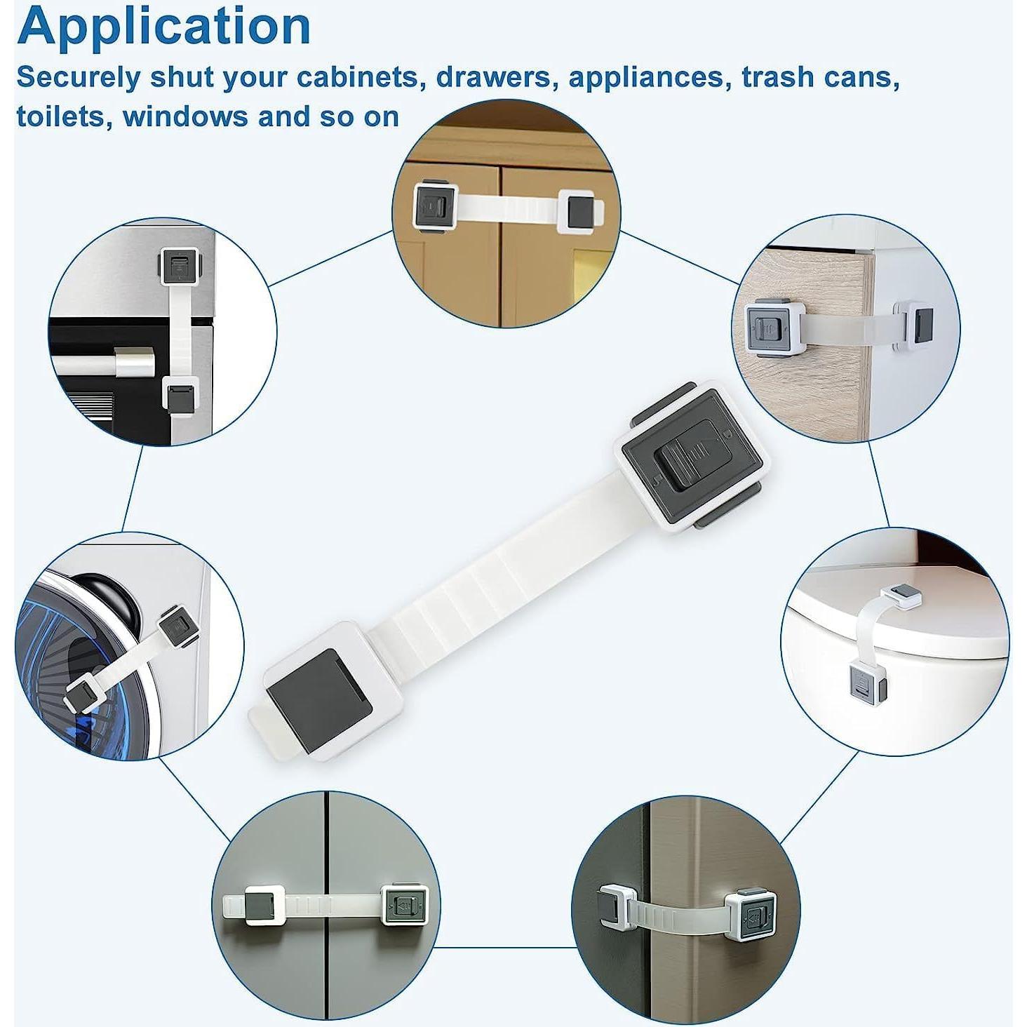 Juego de 6 Cerraduras de Seguridad para Niños - Correas Ajustables 3M