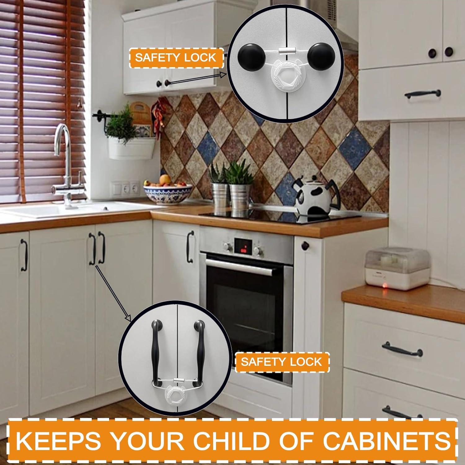 Cerraduras de Gabinete a Prueba de Niños Junhui 5 Pcs Blanco