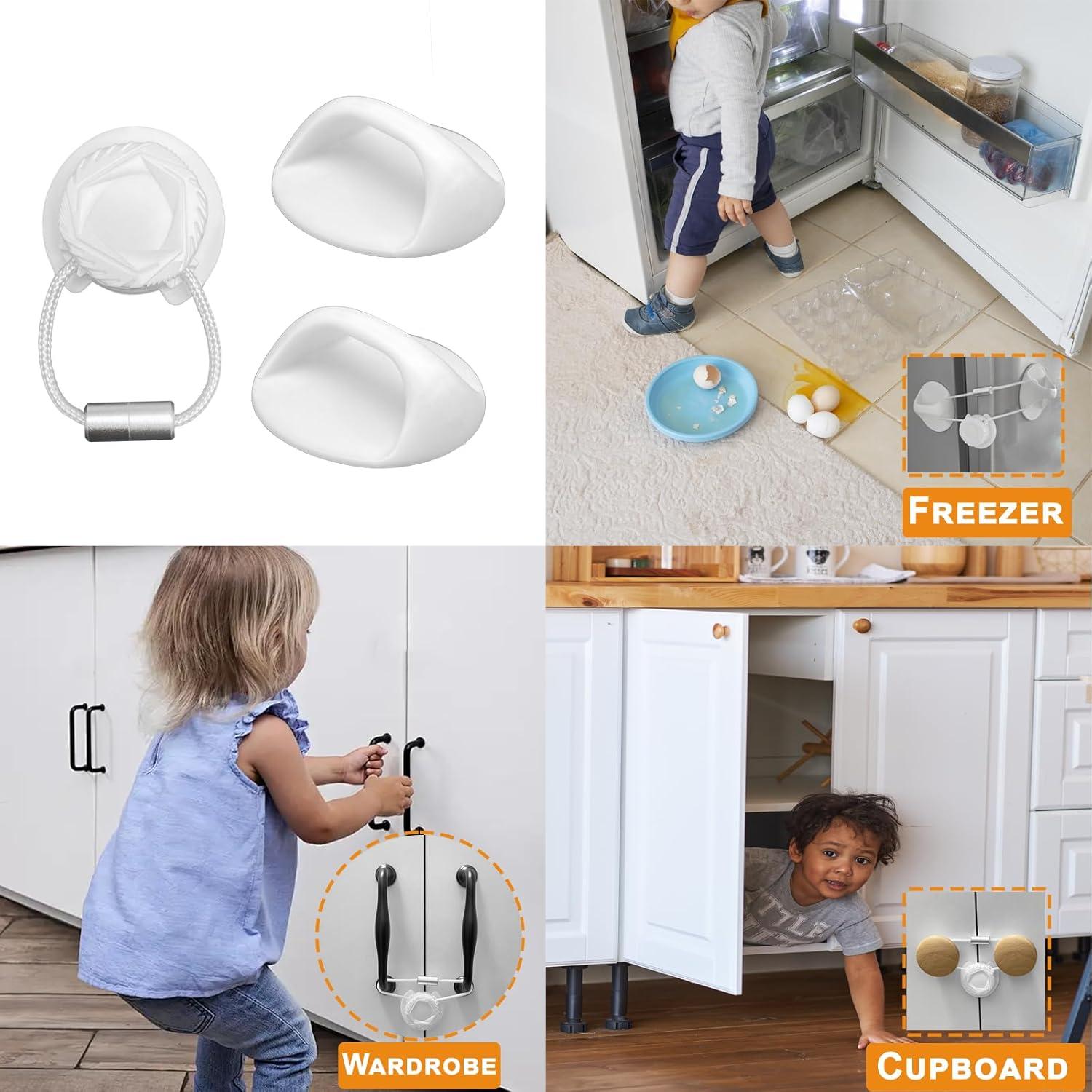 Cerraduras de Gabinete a Prueba de Niños Junhui 5 Pcs Blanco