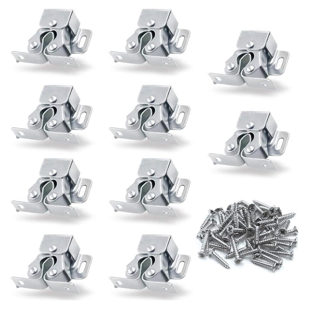 Cerraduras de Gabinete Luomorgo 10 Piezas Doble Rodillo Plata