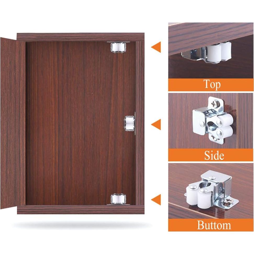 Cerraduras de Gabinete Luomorgo 10 Piezas Doble Rodillo Plata