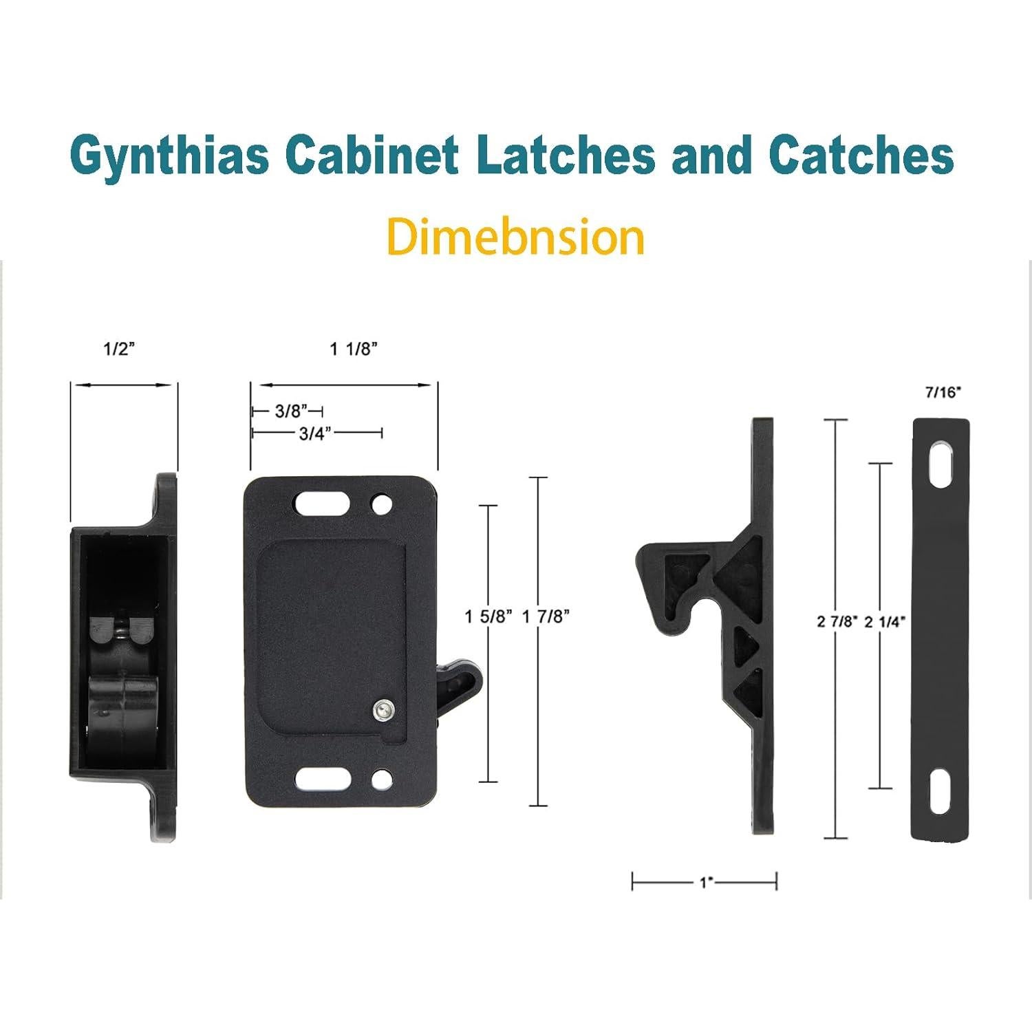 Pestillo Universal Automático Gynthias para Cajones - 12 Piezas