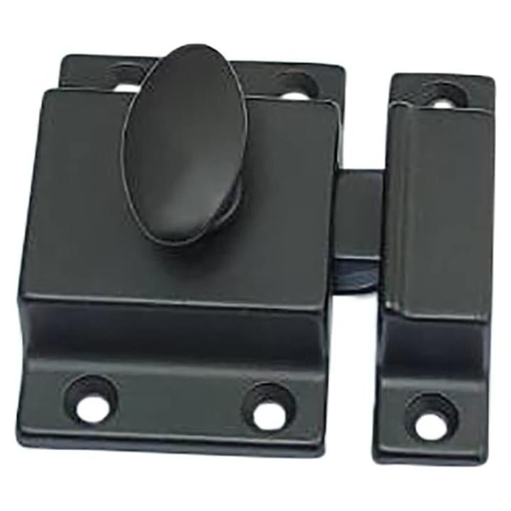 Cierre de Gabinete Ovalado QCAA 5.08 cm Latón Macizo Negro Mate