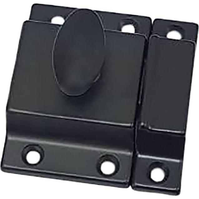 Cierre de Gabinete Ovalado QCAA 5.08 cm Latón Macizo Negro Mate