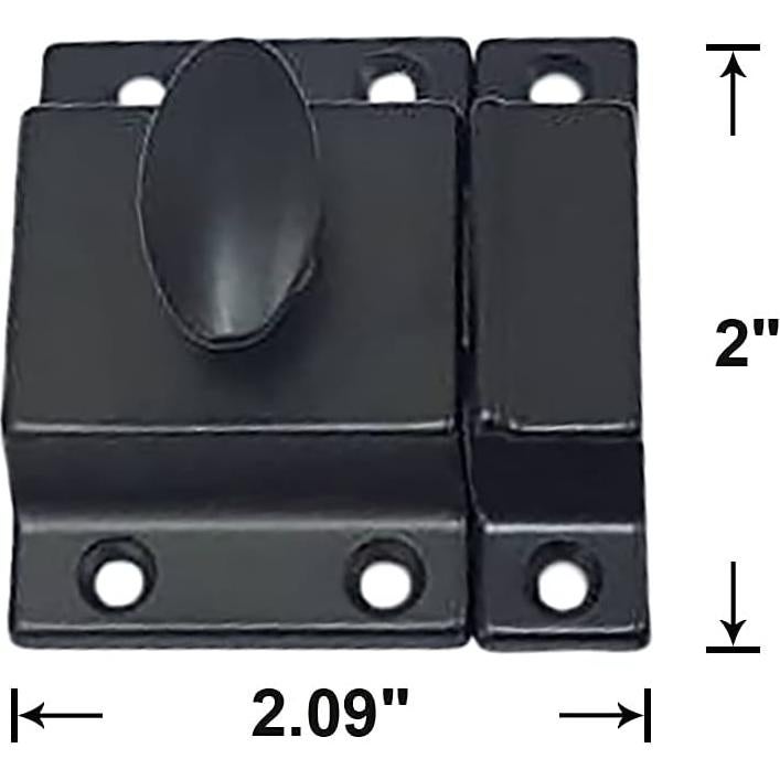 Cierre de Gabinete Ovalado QCAA 5.08 cm Latón Macizo Negro Mate