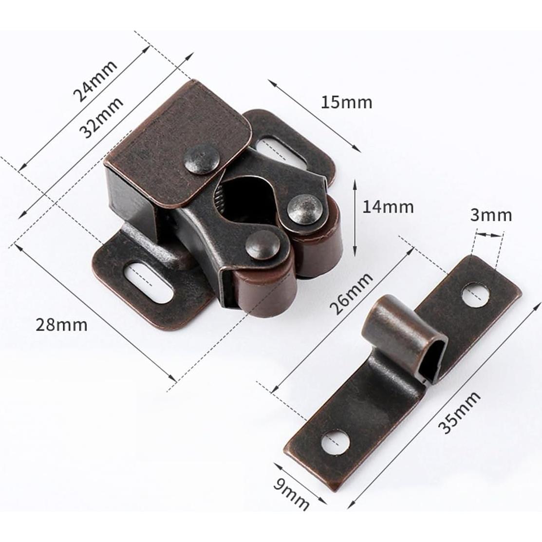 Cierre de Gabinete Helonge 6 Piezas Cobre Rojo