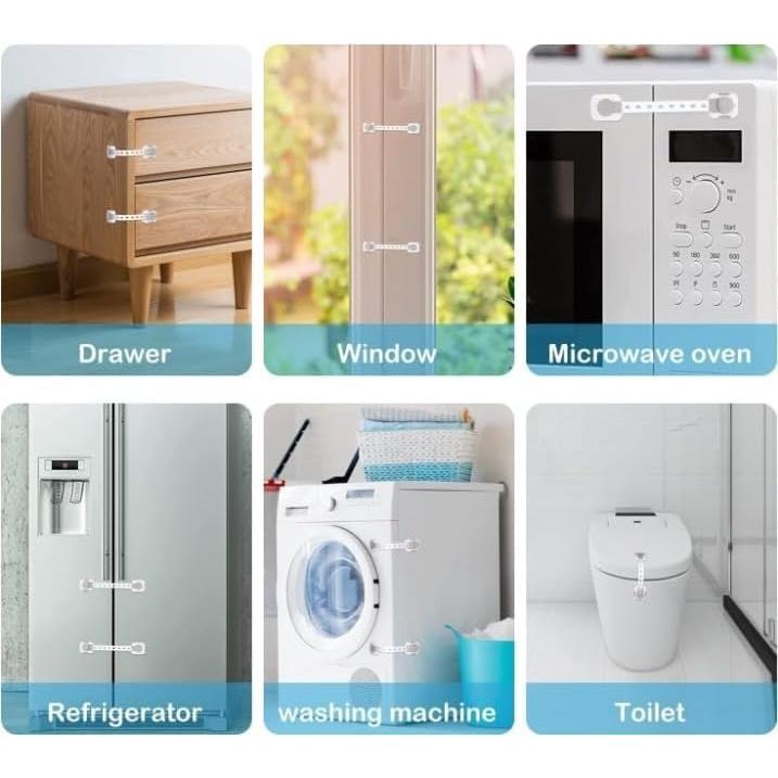 Juego de Cerraduras de Seguridad para Bebés 6-Pack Ajustables