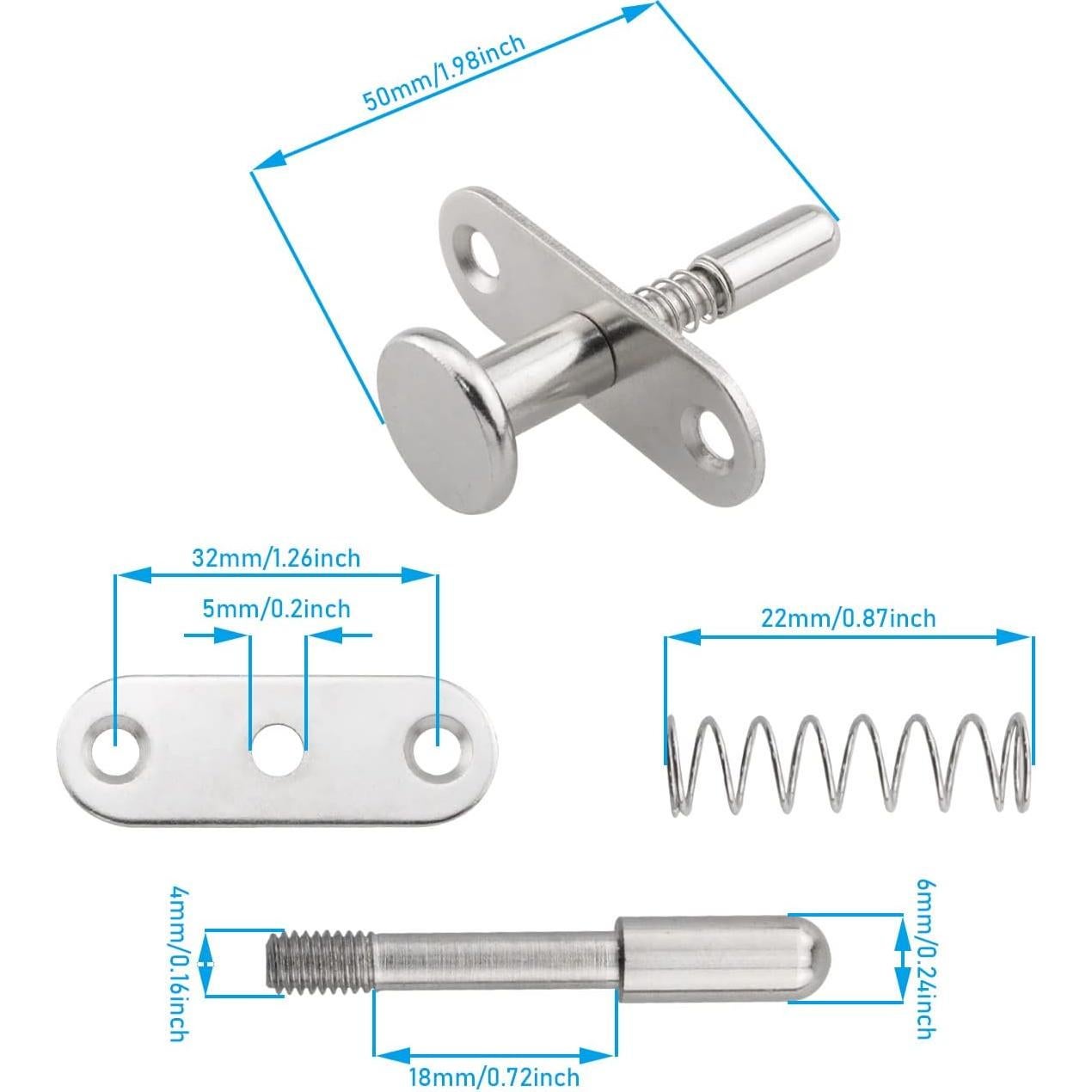 Cierres de Émbolo WHYHKJ 2pcs 50mm Acero Inoxidable con Tornillos
