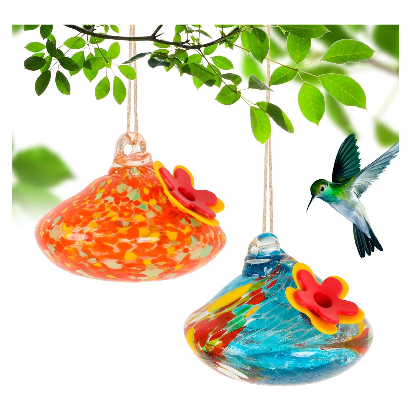 Alimentador de Colibrí MARCHROSE Vidrio Soplado 98 ml 2 Pcs