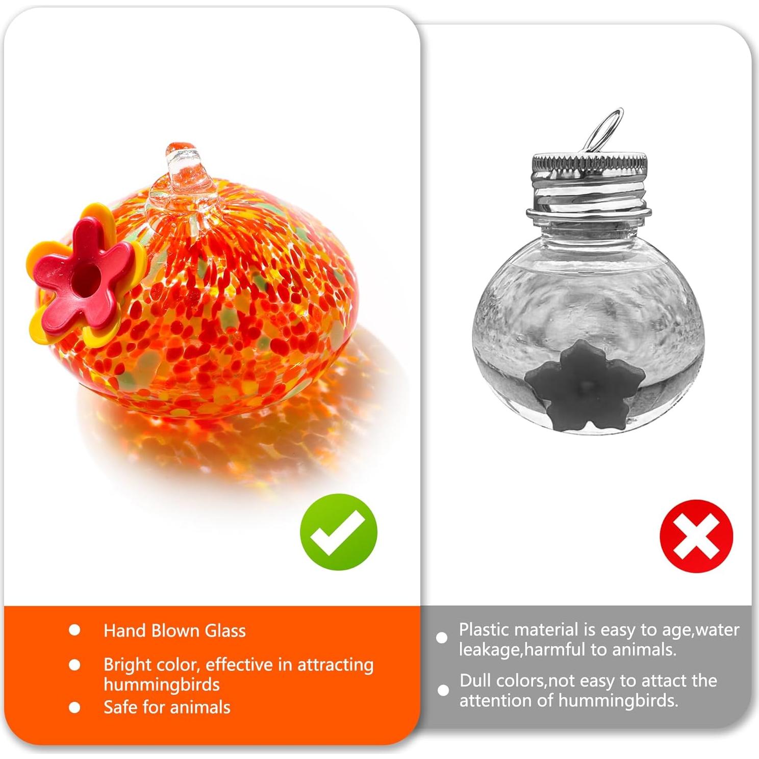 Alimentador de Colibrí MARCHROSE Vidrio Soplado 98 ml 2 Pcs