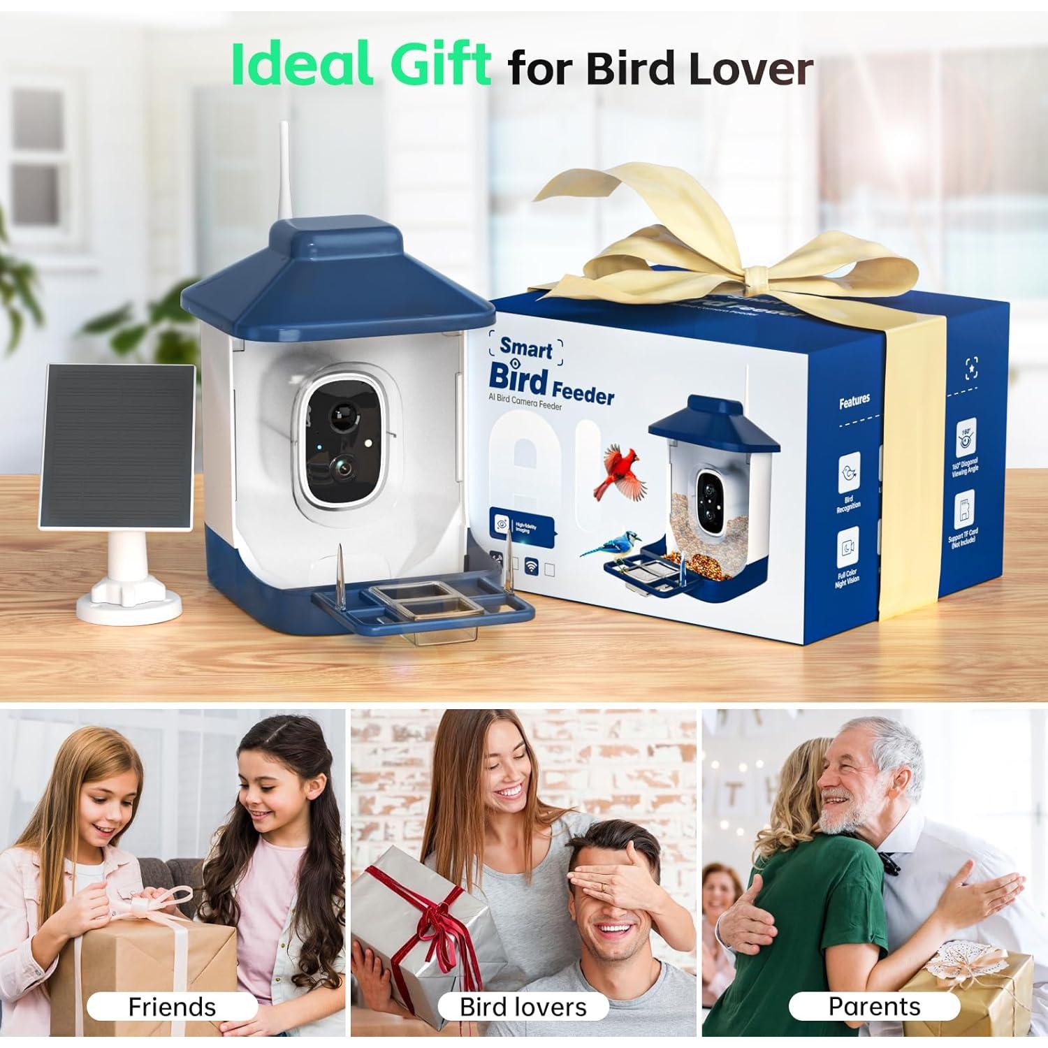 Comedero Inteligente para Aves NAVFS con Cámara 1080P Solar