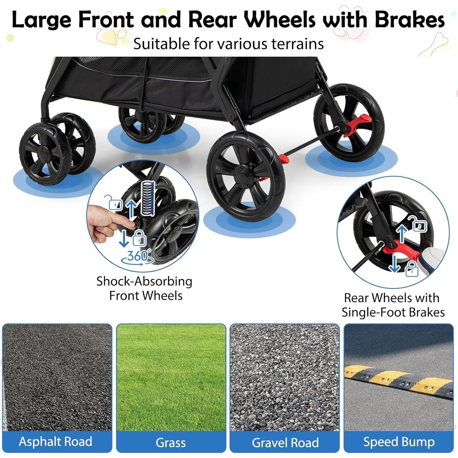 Carrito para Perros Giantex Plegable con Rampa y Amortiguación