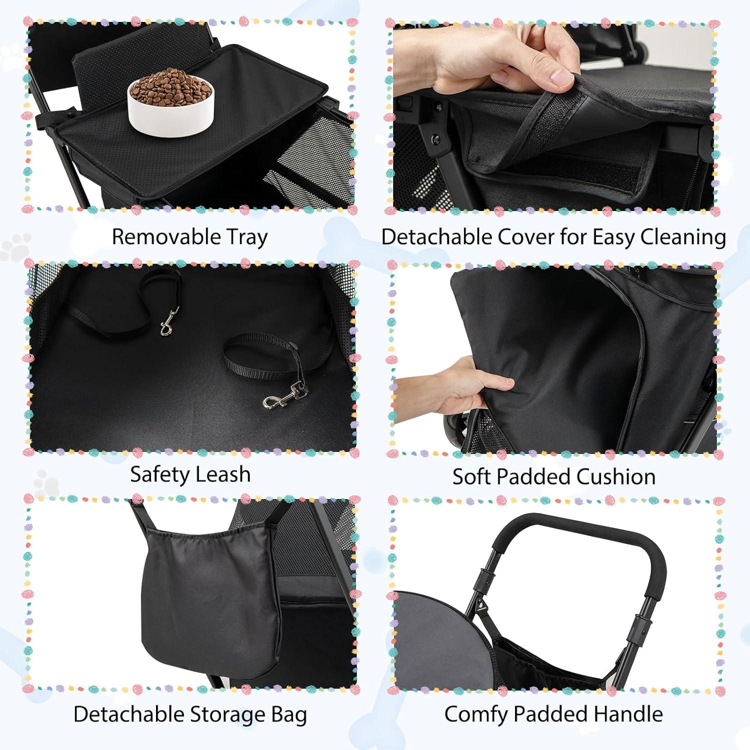 Carrito para Perros Giantex Plegable con Rampa y Amortiguación