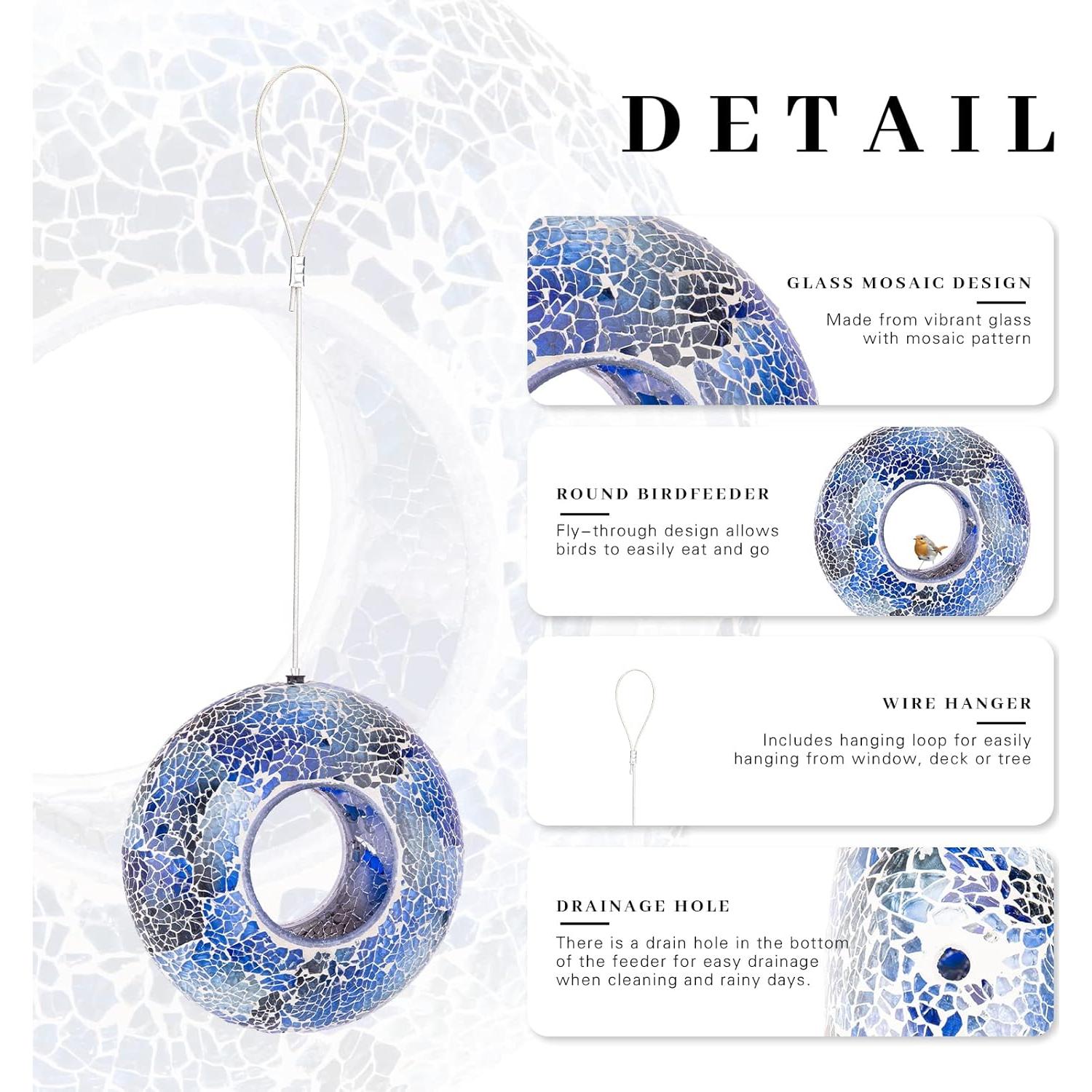 Comedero para Aves VCUTEKA Mosaico Redondo 20.32 cm