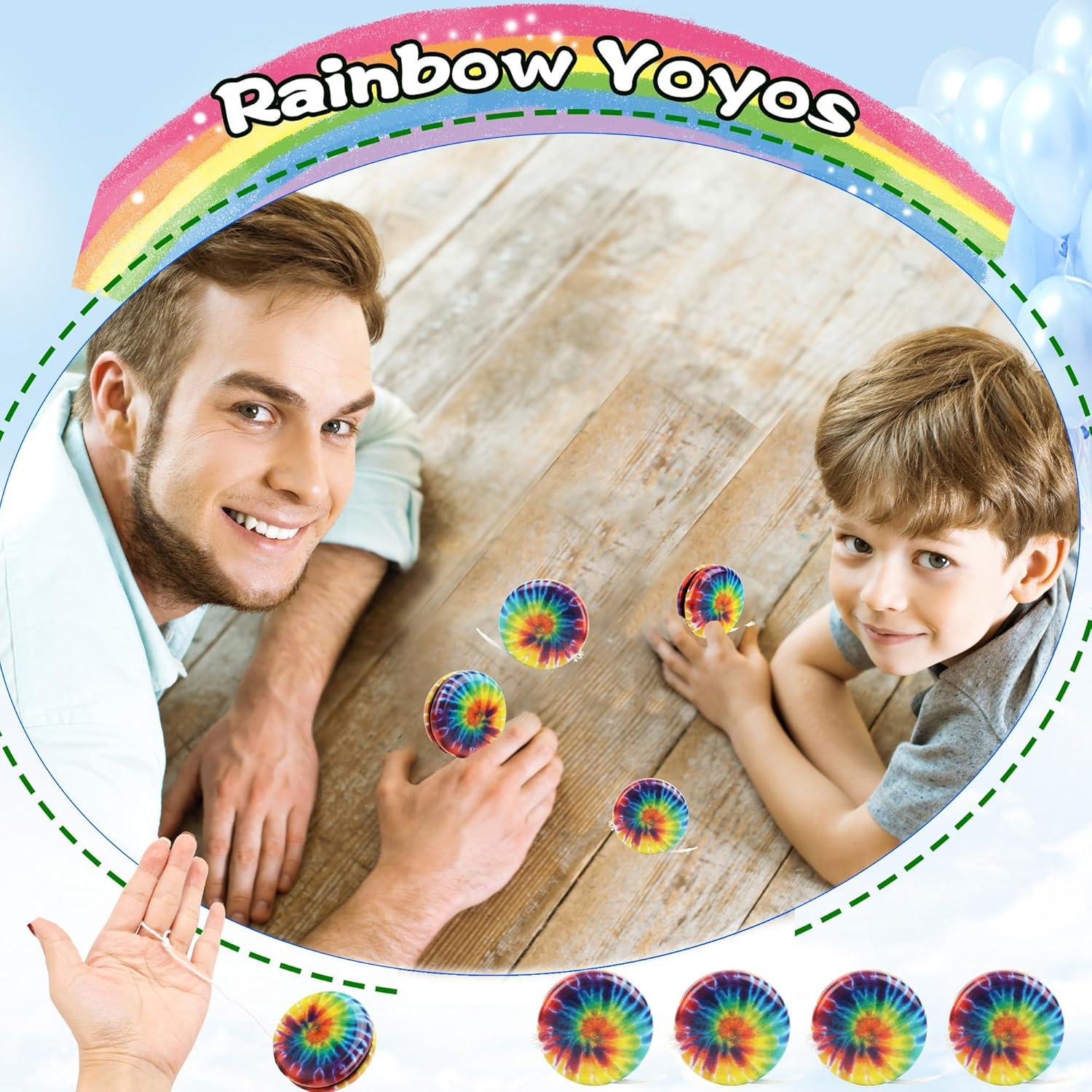 55 Yoyos Arcoíris de Metal Octaday para Fiestas y Regalos