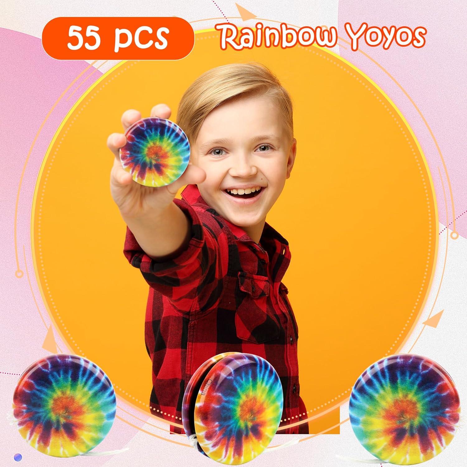55 Yoyos Arcoíris de Metal Octaday para Fiestas y Regalos