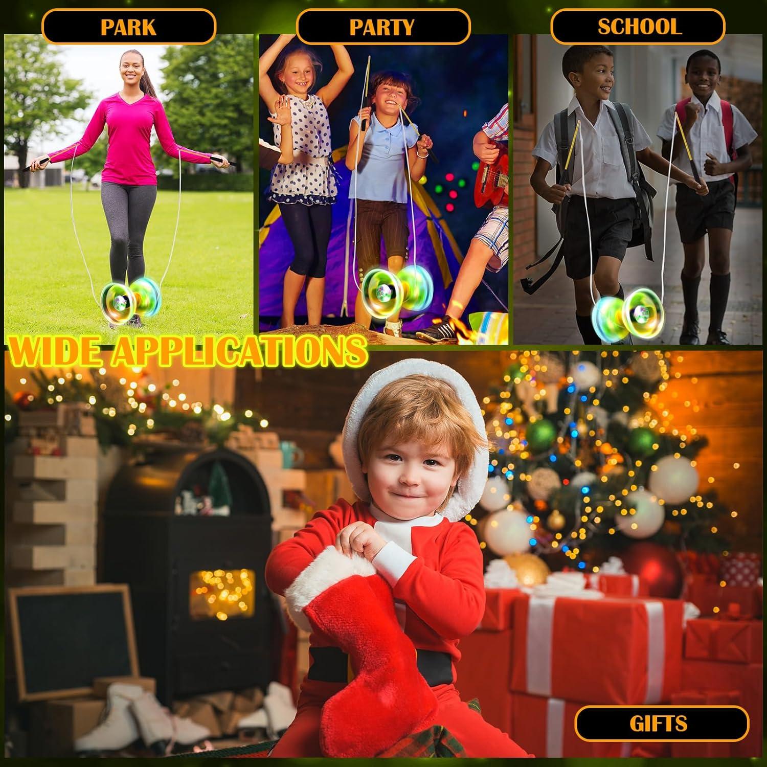 Juego de Diabolo Chino LED Chitidr 12.8 cm Amarillo