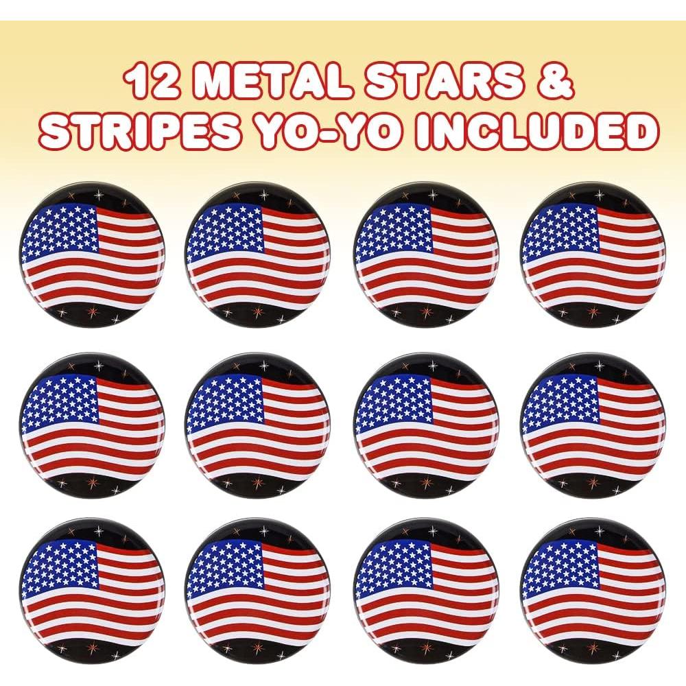 Set de 12 Yoyos de Metal ArtCreativity, Patrióticos 4 de Julio