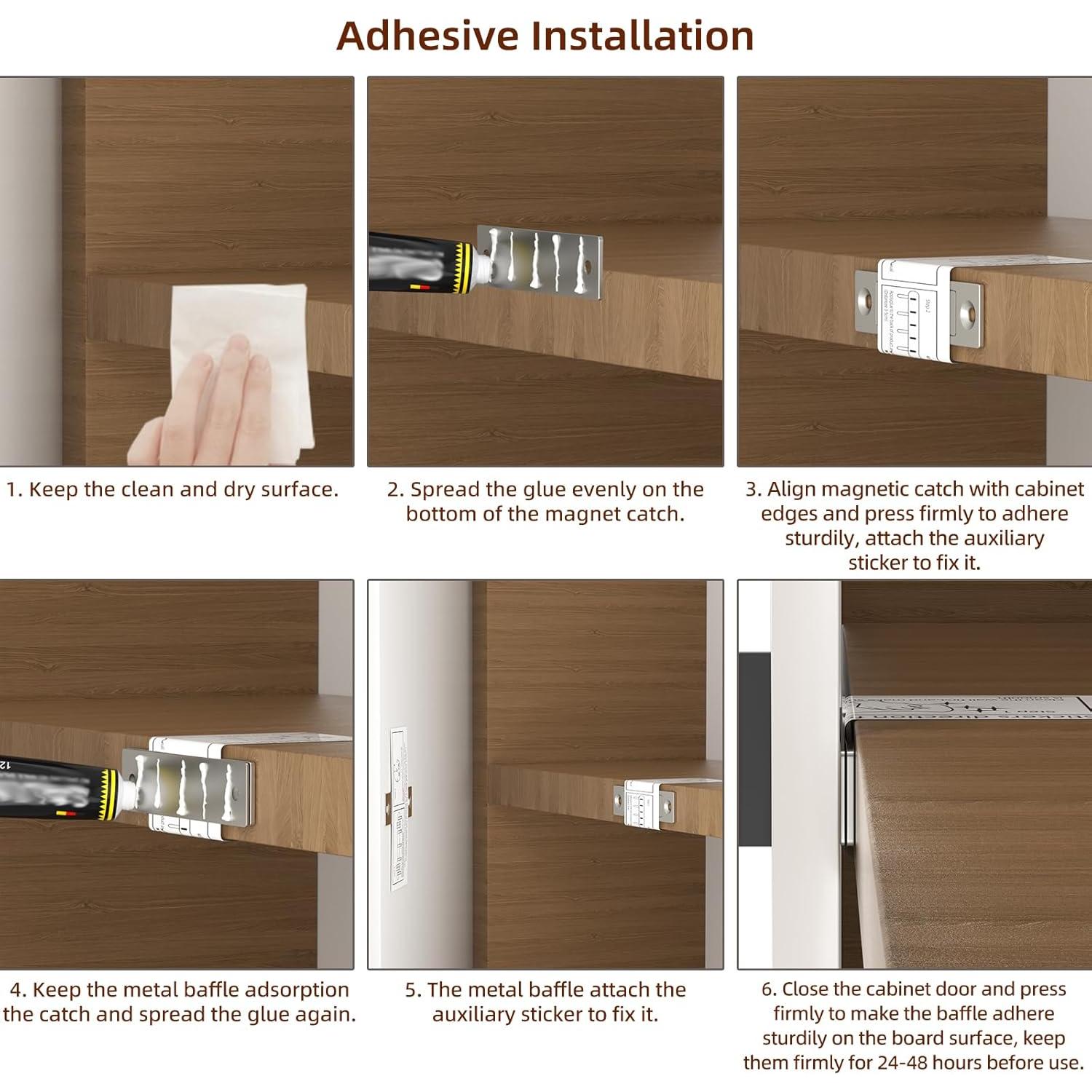 Cierre Magnético de Puerta Jiayi 4 Piezas 13.6 kg Autoadhesivo