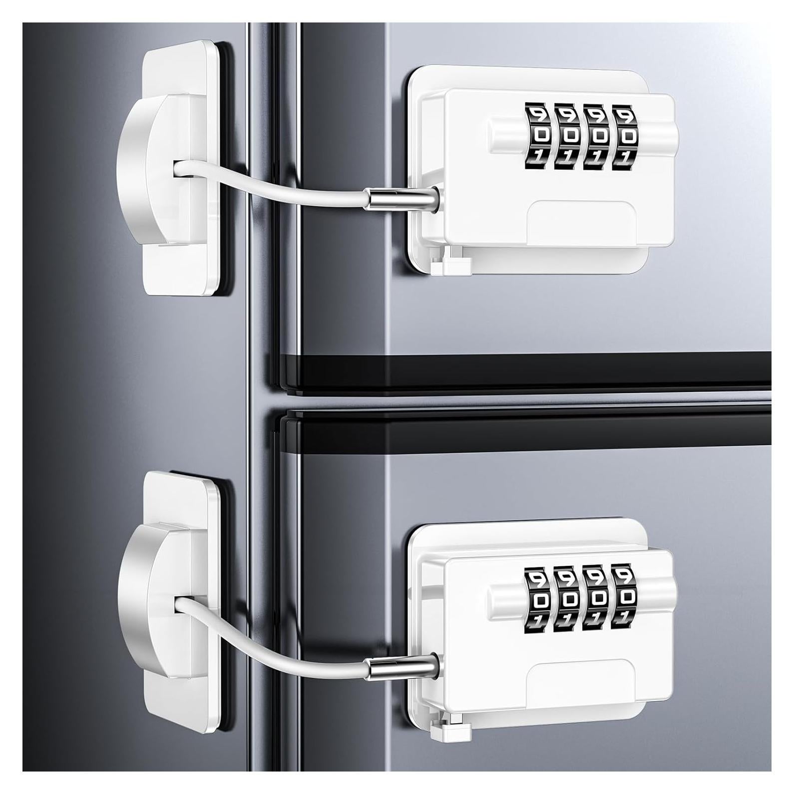 Candados para Refrigerador a Prueba de Niños 4 Códigos - Blanco