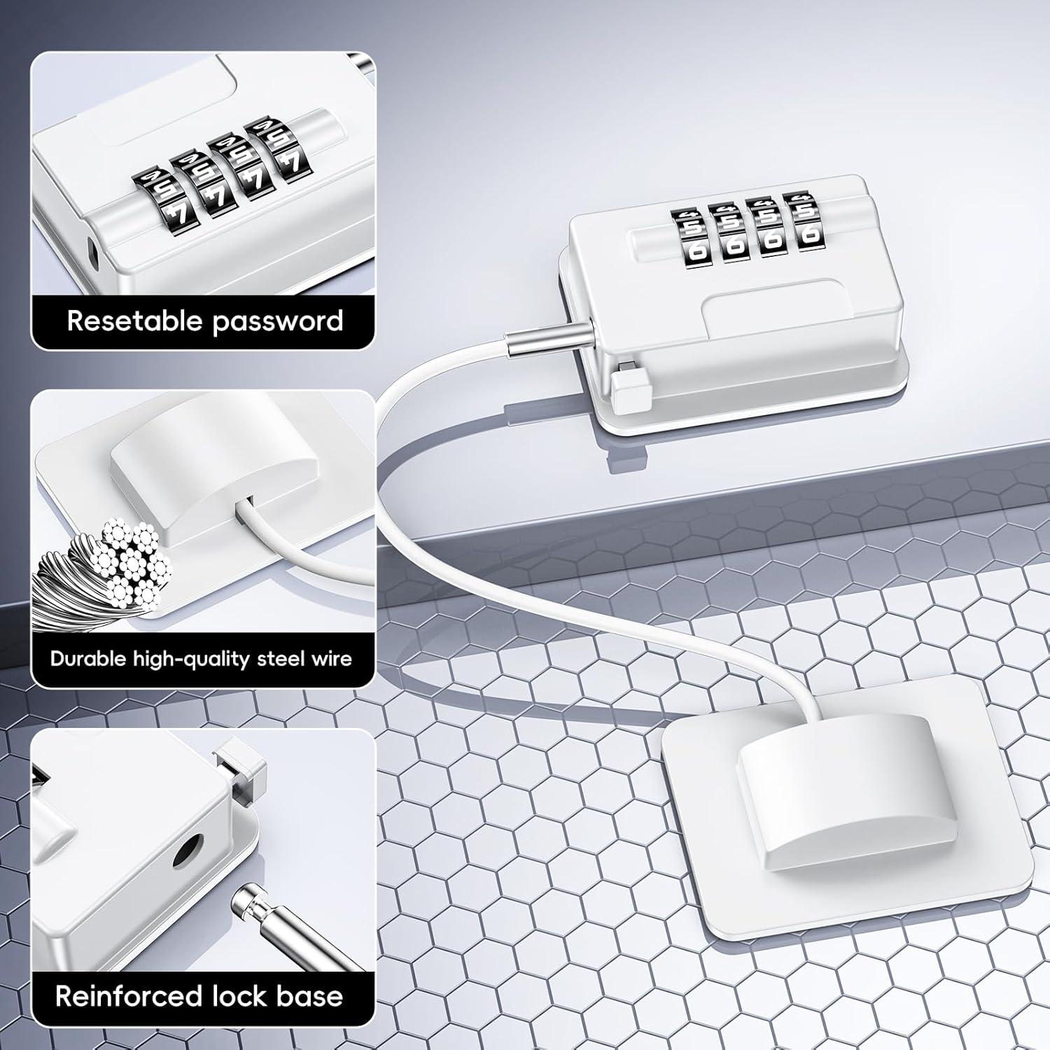 Candados para Refrigerador a Prueba de Niños 4 Códigos - Blanco