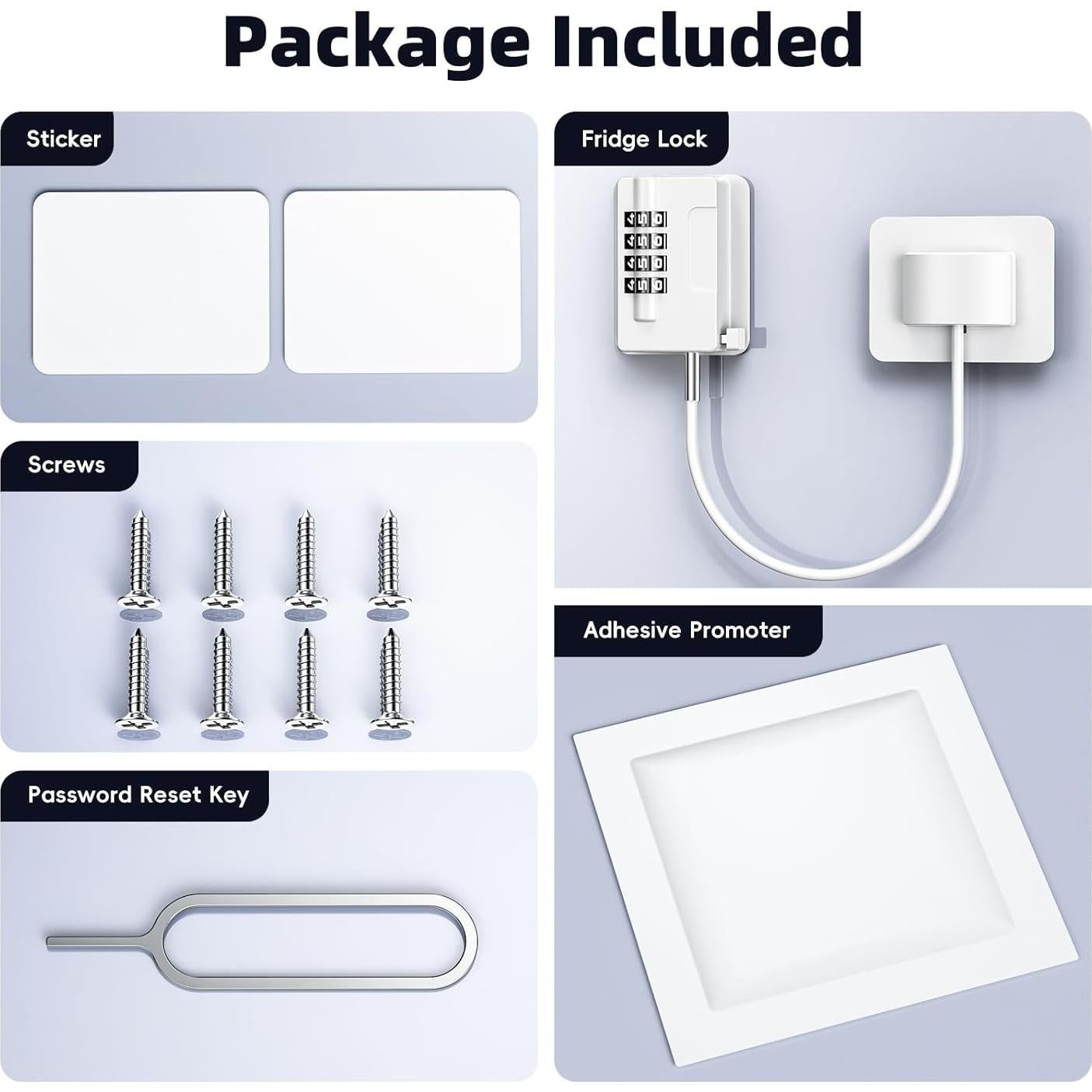 Candados para Refrigerador a Prueba de Niños 4 Códigos - Blanco