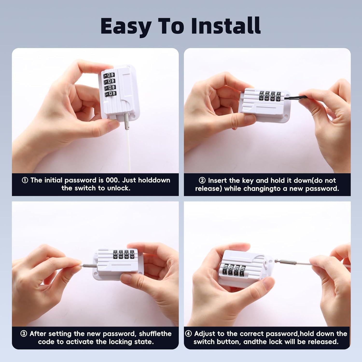 Candados para Refrigerador a Prueba de Niños 4 Códigos - Blanco