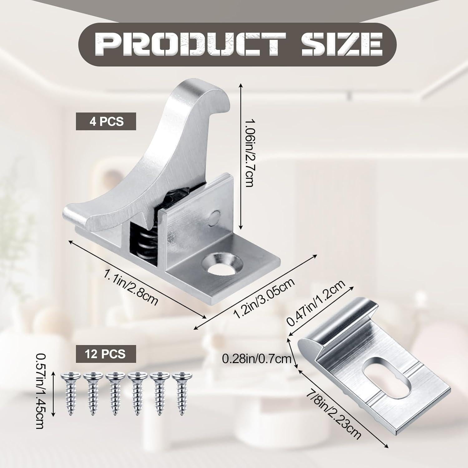 Cerraduras de Puerta de Gabinete Lounsweer 8 Pcs Latón Plata