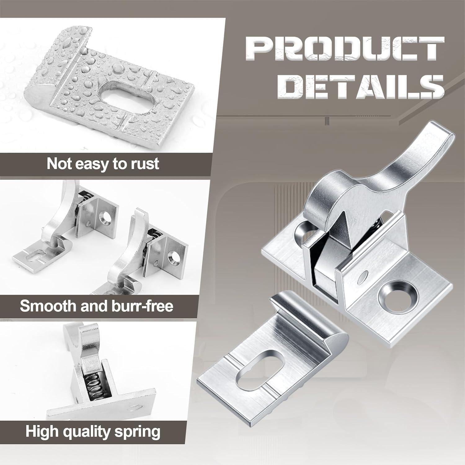 Cerraduras de Puerta de Gabinete Lounsweer 8 Pcs Latón Plata