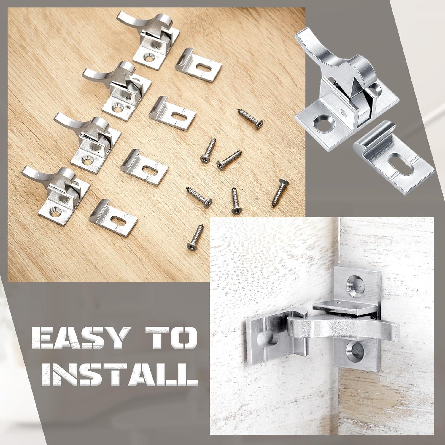 Cerraduras de Puerta de Gabinete Lounsweer 8 Pcs Latón Plata