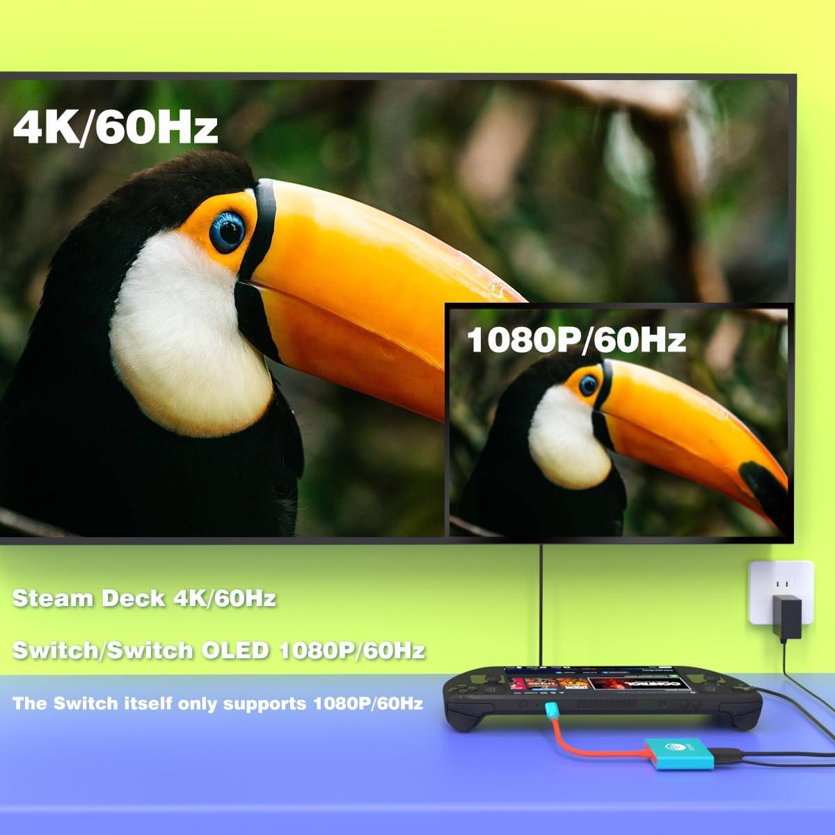 Dock de Switch PURBHE para Nintendo Switch y OLED 4K/60Hz