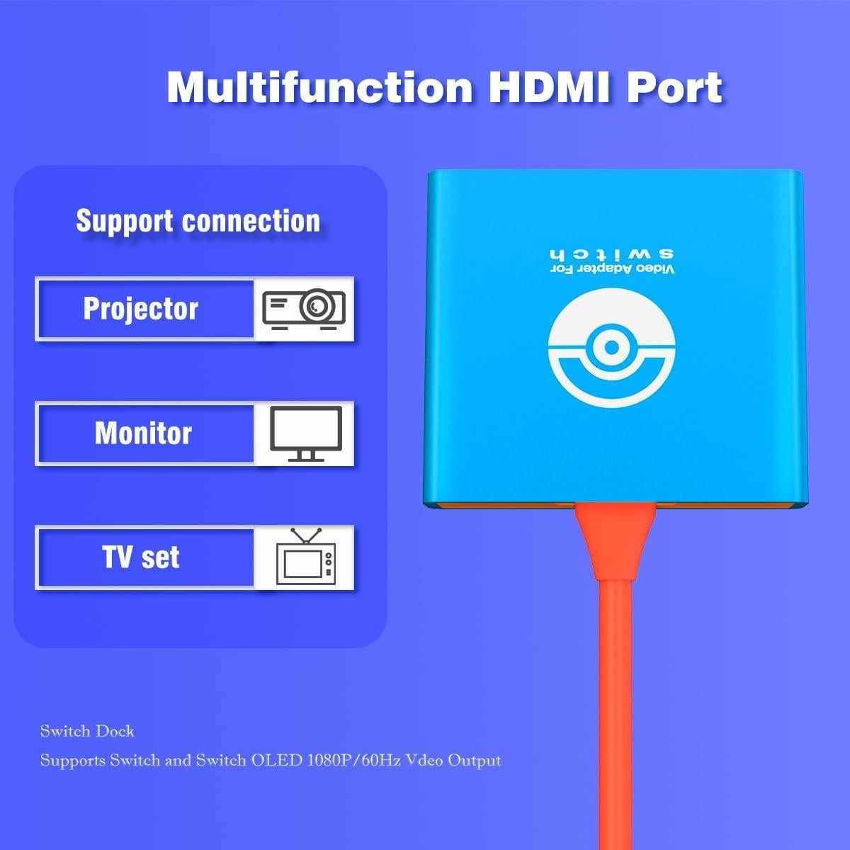 Dock de Switch PURBHE para Nintendo Switch y OLED 4K/60Hz