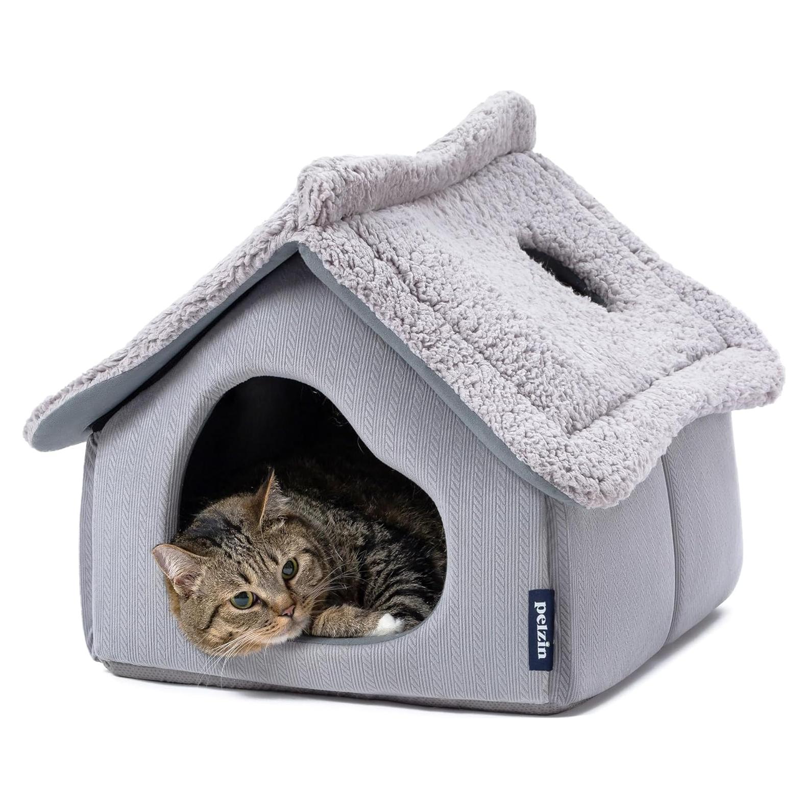 Cama Cubierta para Gatos PELZIN - Casa de Nieve 55.88x50.8cm