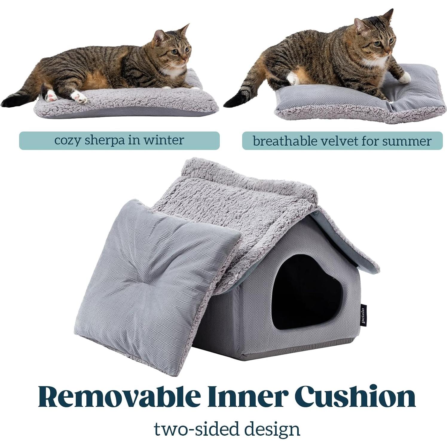 Cama Cubierta para Gatos PELZIN - Casa de Nieve 55.88x50.8cm