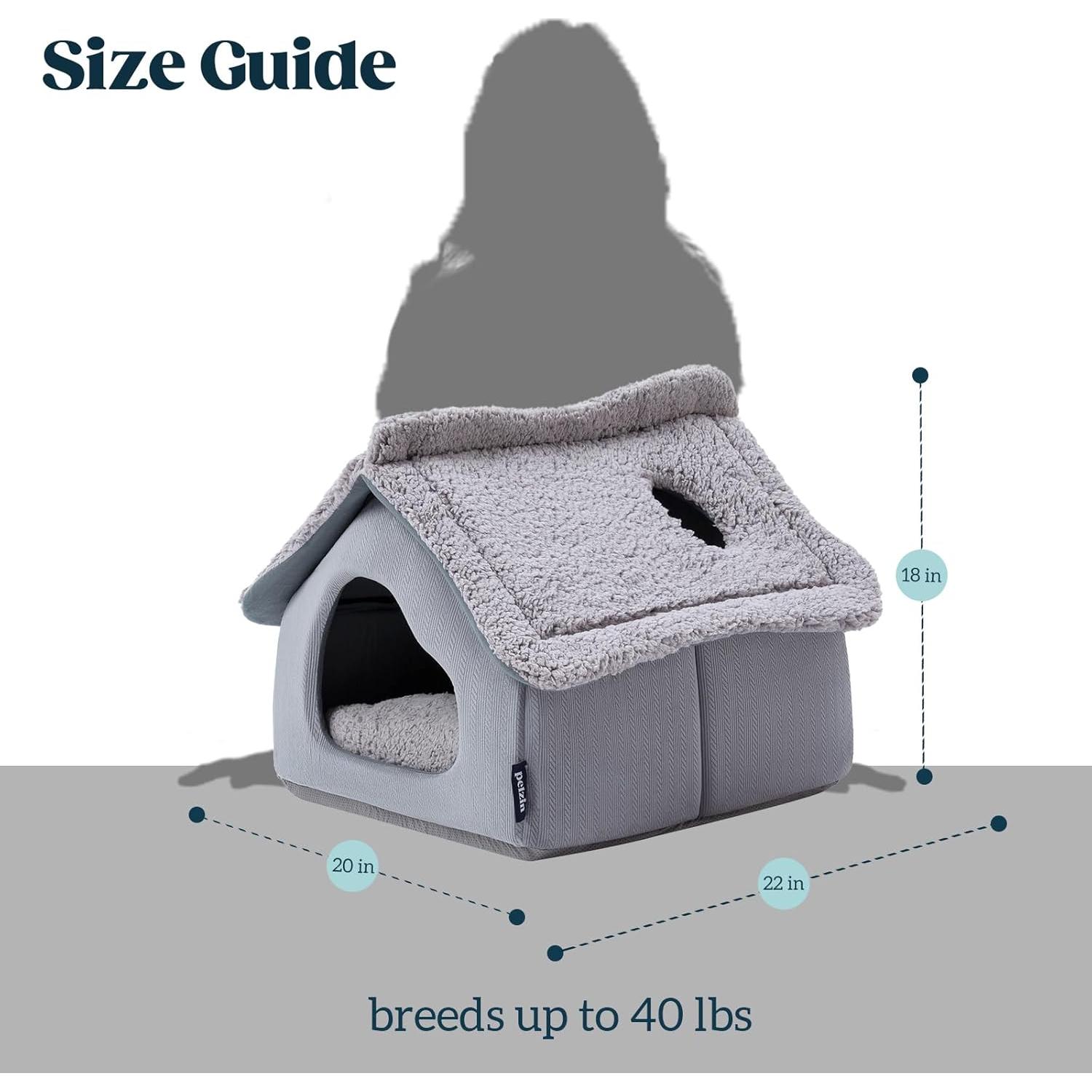 Cama Cubierta para Gatos PELZIN - Casa de Nieve 55.88x50.8cm