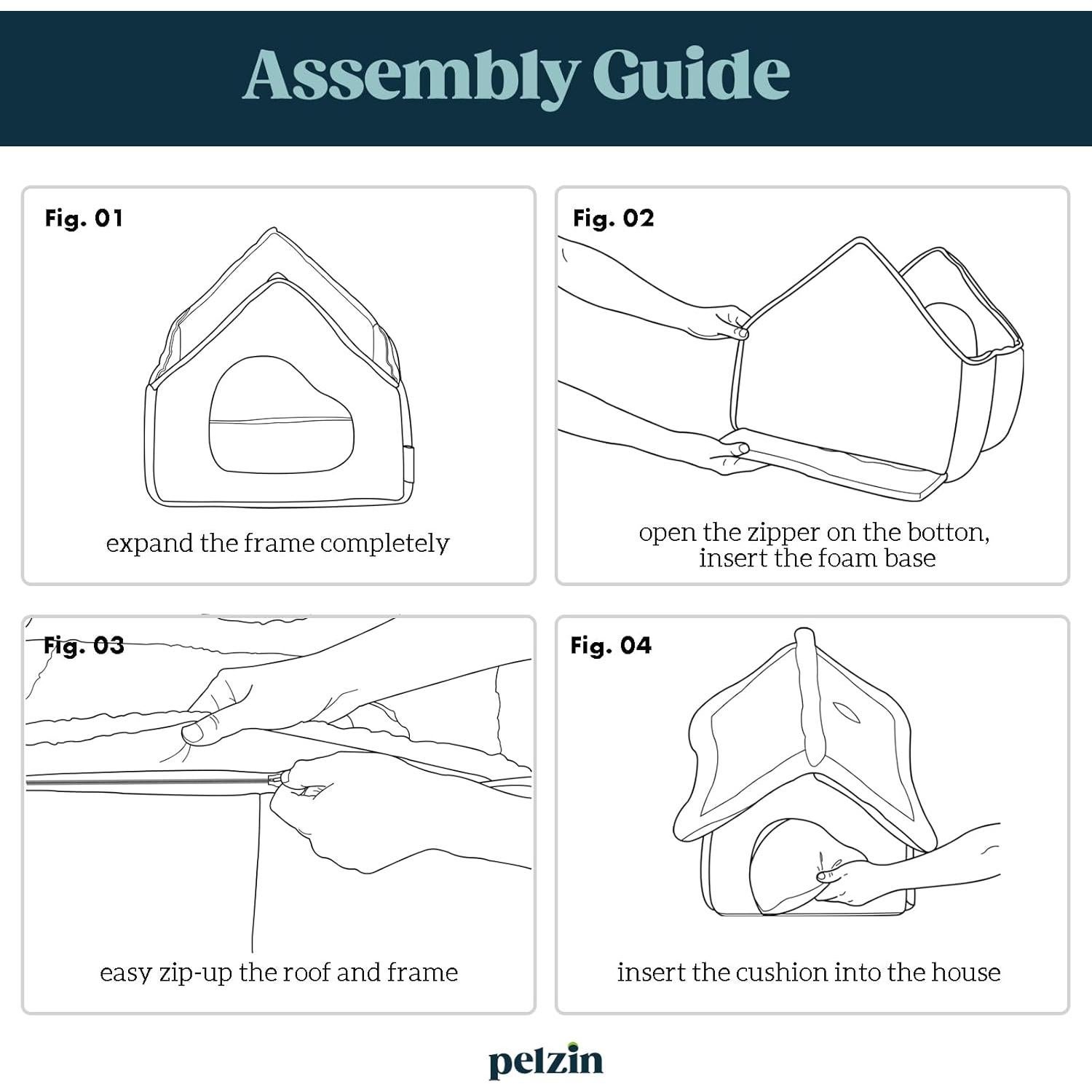 Cama Cubierta para Gatos PELZIN - Casa de Nieve 55.88x50.8cm